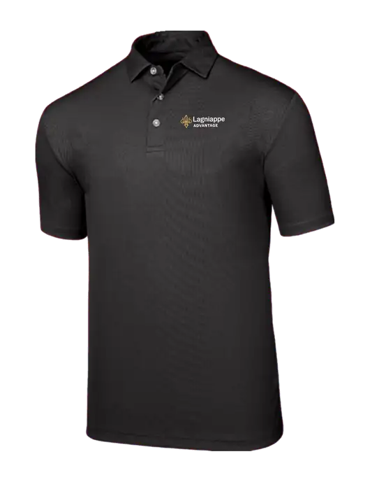 Callaway Birdseye Black Polo w/Lagniappe Advantages Logo