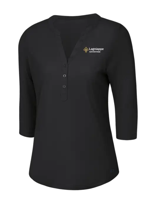 OGIO Blacktop Jewel Henley w/Lagniappe Advantages Logo