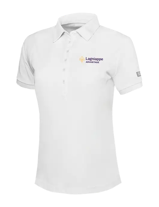 OGIO Womens Bright White Jewel Polo w/Lagniappe Advantages Logo
