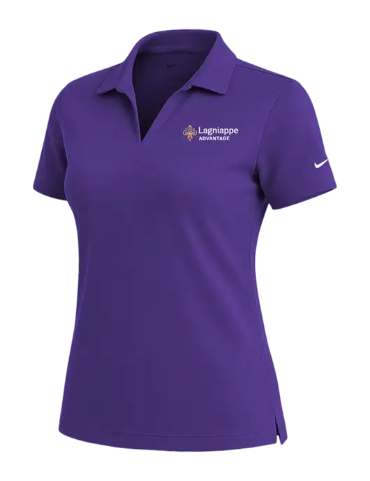 NIKE Purple Womens Dri-Fit Micro Pique Polo w/Lagniappe Advantages Logo