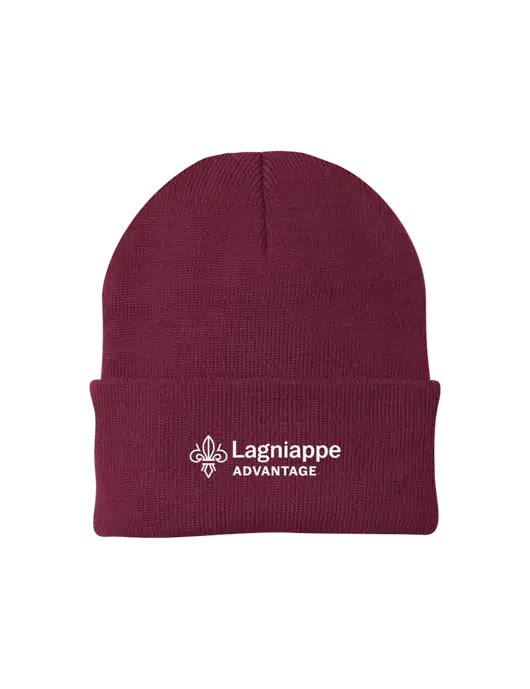 Maroon Knit Cap w/Lagniappe Advantages Logo