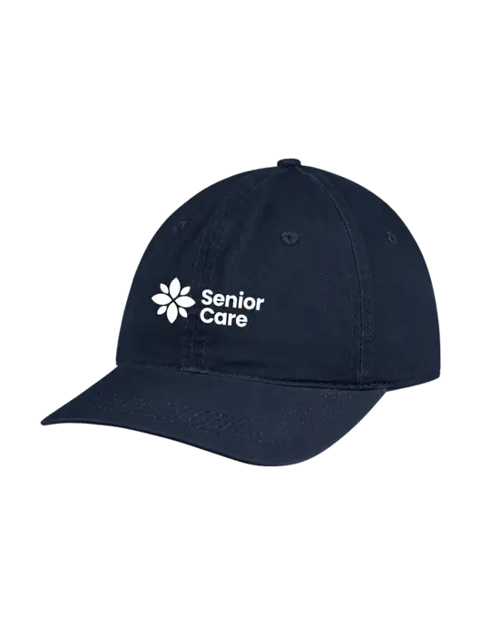 Garment Washed Unstructured Twill Navy Cap w/NHC Senior Care Logo