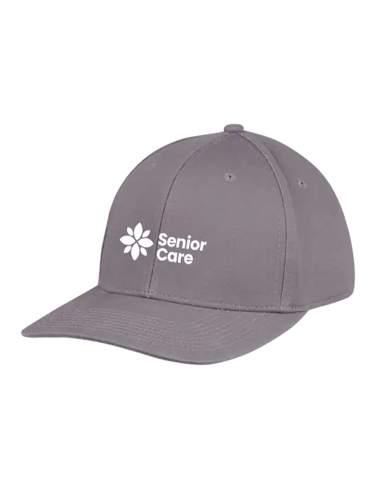 Premium Modern Structured Twill Charcoal Snapback Cap w/NHC Senior Care Logo