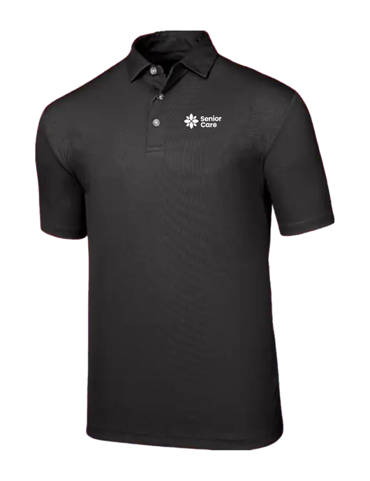 Callaway Birdseye Black Polo w/NHC Senior Care Logo