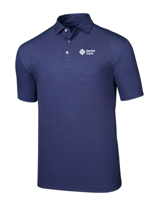 Callaway Birdseye Navy Polo w/NHC Senior Care Logo