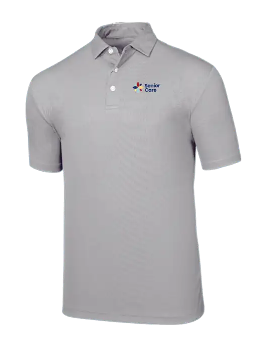 Callaway Birdseye Light Grey Polo w/NHC Senior Care Logo