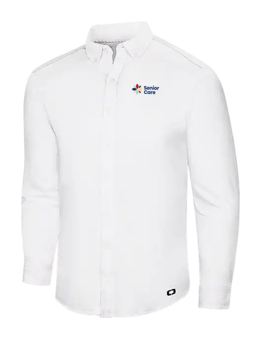 OGIO Bright White Modern Code Stretch Button-Up Shirt w/NHC Senior Care Logo