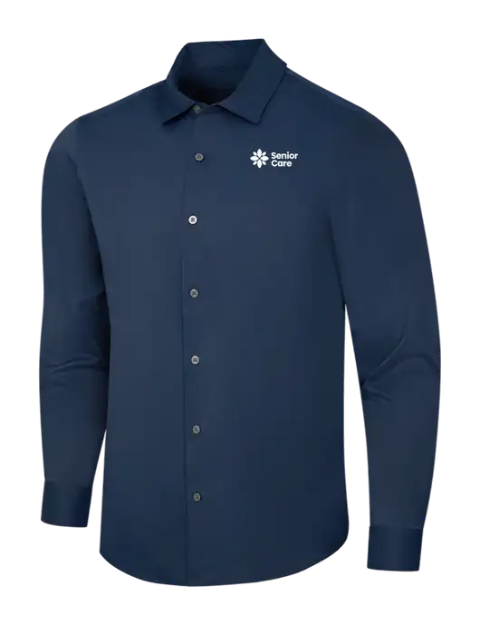 Navy City Stretch Shirt w/NHC Senior Care Logo