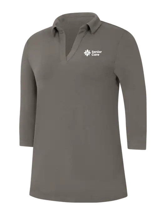 Womens Dark Grey Luxe Knit Tunic w/NHC Senior Care Logo