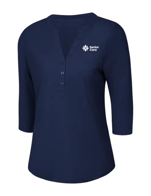 OGIO Navy Jewel Henley w/NHC Senior Care Logo