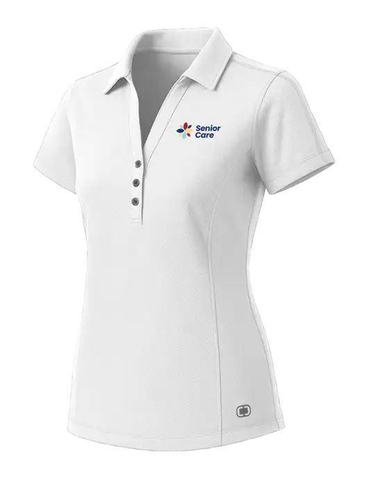 OGIO Womens White ONYX Polo w/NHC Senior Care Logo