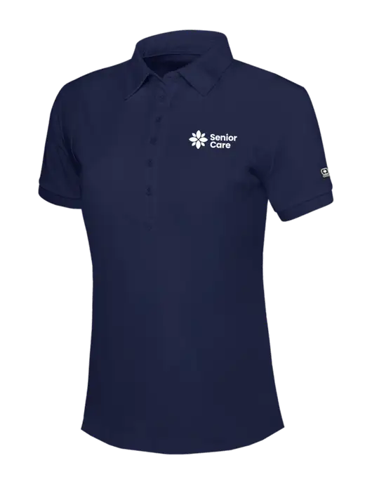 OGIO Womens Navy Jewel Polo w/NHC Senior Care Logo