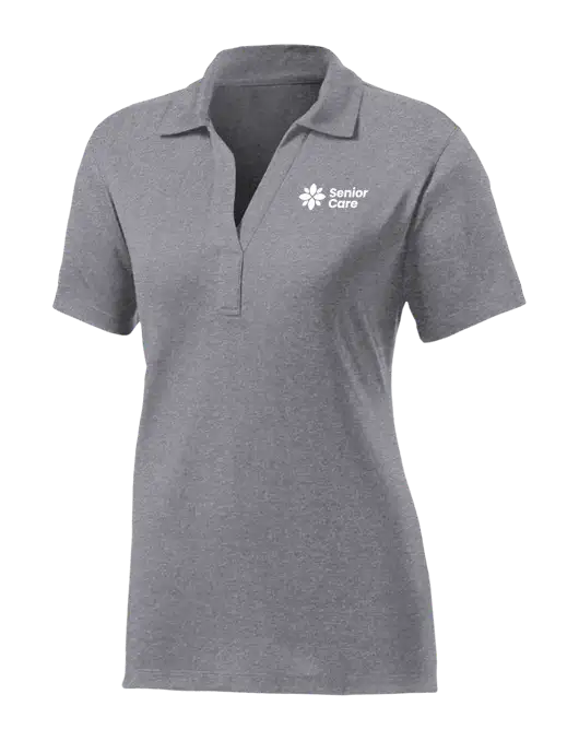 Womens Medium Grey Heather Contender Polo w/NHC Senior Care Logo