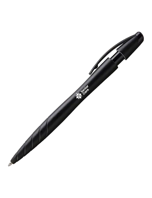 Awali Black Metallic Pen - Black Ink w/NHC Senior Care Logo