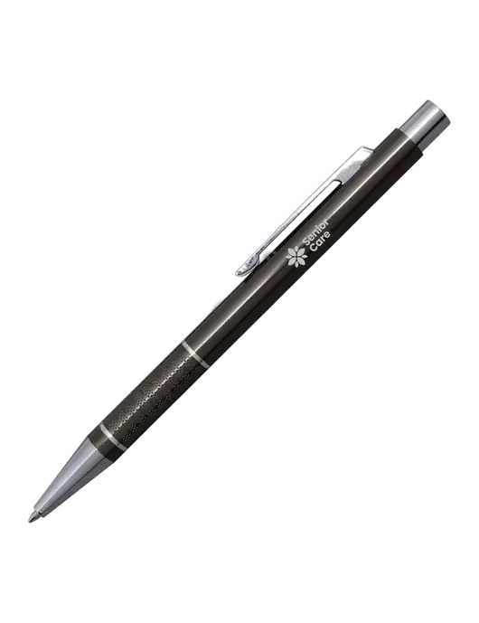 St George Gunmetal Pen - Blue Ink w/NHC Senior Care Logo