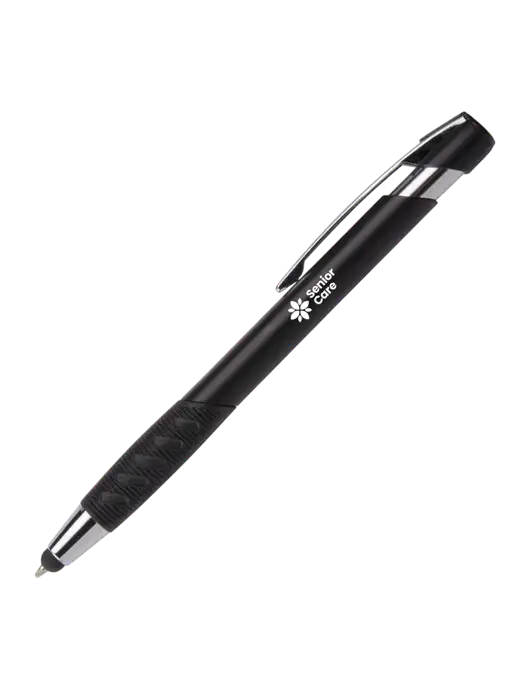 Alize Black Stylus Black Ink Pen w/NHC Senior Care Logo