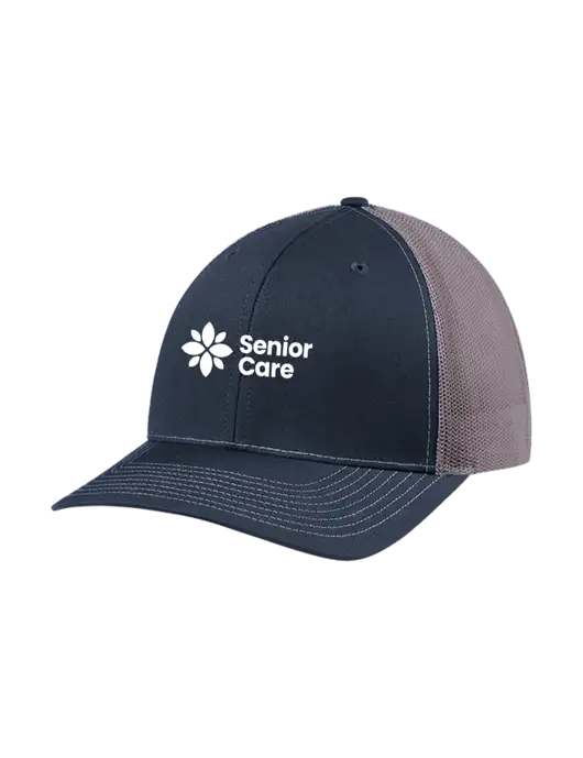 Richardson Adjustable Snapback Original 112 Trucker Cap Navy w/Charcoal Mesh w/NHC Senior Care Logo