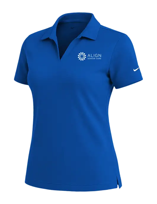 NIKE Royal Womens Dri-Fit Micro Pique Polo w/Align Senior Care Logo