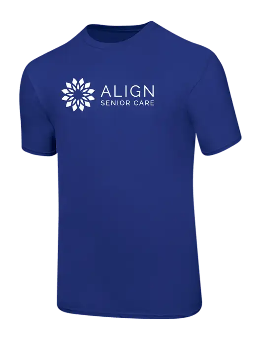Ring Spun Royal 4.5 oz T-Shirt w/Align Senior Care Logo