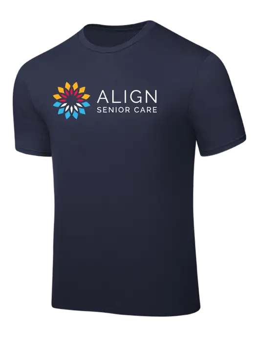 Navy PosiCharge Competitor Tee w/Align Senior Care Logo