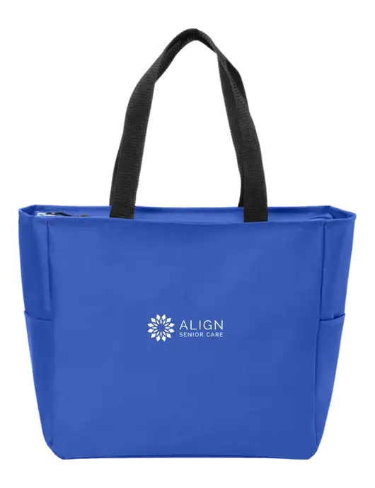 Everyday True Royal Zip Tote  w/Align Senior Care Logo