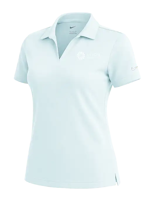NIKE Very Light Blue Womens Dri-Fit Micro Pique Polo w/Align Senior Care Logo