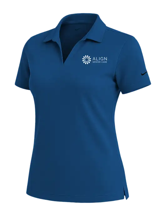 NIKE Dark Royal Womens Dri-Fit Micro Pique Polo w/Align Senior Care Logo