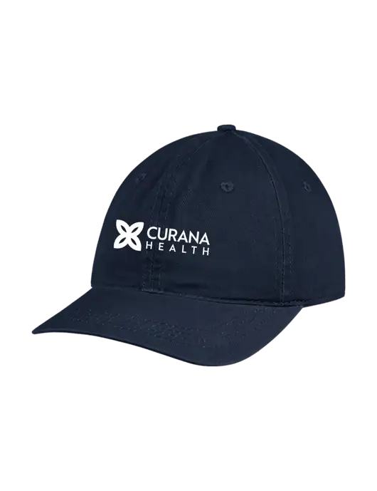 Garment Washed Unstructured Twill Navy Cap w/Curana Health Logo