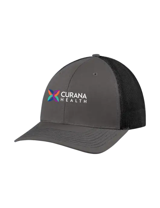 Richardson Adjustable Snapback Original 112 Trucker Cap Dark Grey w/Black Mesh w/Curana Health Logo