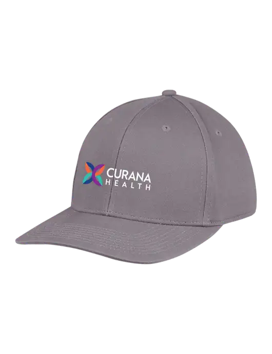Premium Modern Structured Twill Charcoal Snapback Cap w/Curana Health Logo