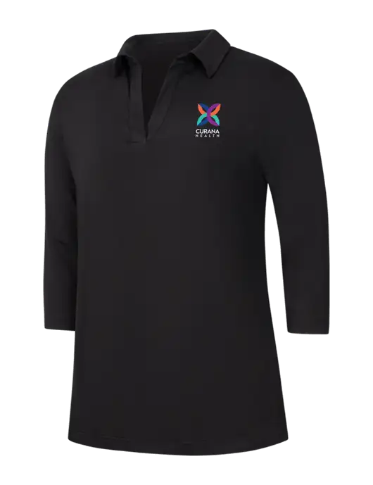 Womens Black Luxe Knit Tunic w/Curana Health Logo