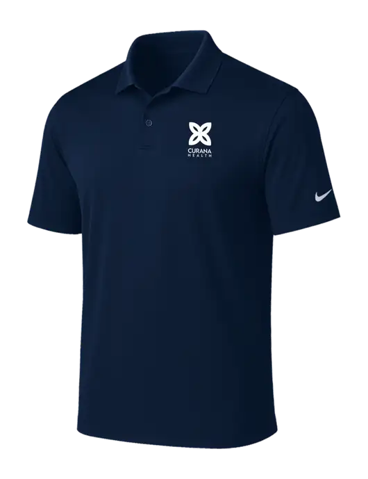 NIKE Navy Victory Solid Polo w/Curana Health Logo