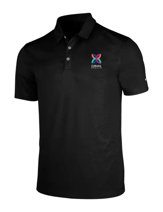 NIKE Black Dri-Fit Embossed Tri-Blade Polo w/Curana Health Logo