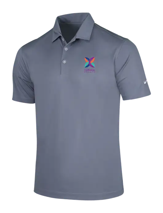 NIKE Medium Grey Dri-Fit Vertical Mesh Polo w/Curana Health Logo