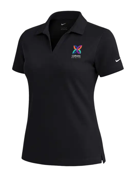 NIKE Black Womens Dri-Fit Micro Pique Polo w/Curana Health Logo