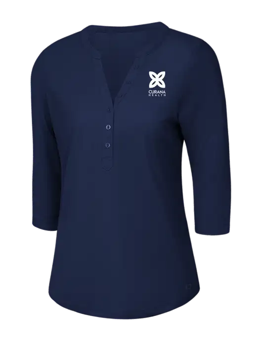 OGIO Navy Jewel Henley w/Curana Health Logo
