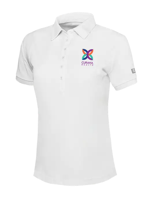 OGIO Womens Bright White Jewel Polo w/Curana Health Logo