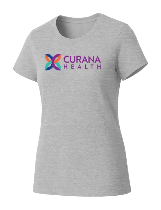 Womens Seriously Soft Light Heathered Grey T-Shirt w/Curana Health Logo