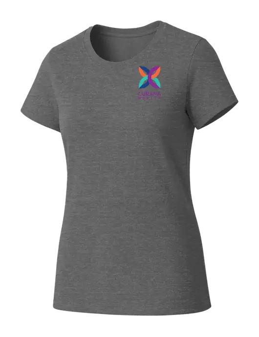 Womens Seriously Soft Grey Frost T-Shirt w/Curana Health Logo