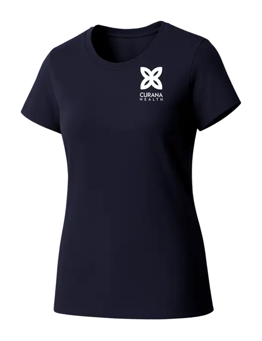 Womens Seriously Soft New Navy T-Shirt w/Curana Health Logo