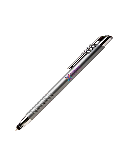 Schirhart Grey Stylus Pen - Blue Ink w/Curana Health Logo