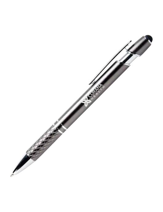 Valencia Gunmetal Stylus Pen - Black Ink w/Curana Health Logo