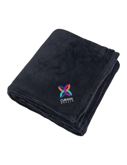 Mountain Lodge Black Blanket w/Curana Health Logo