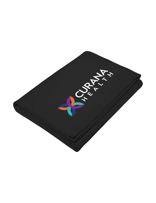 Core Black Fleece Sweatshirt Blanket w/Curana Health Logo