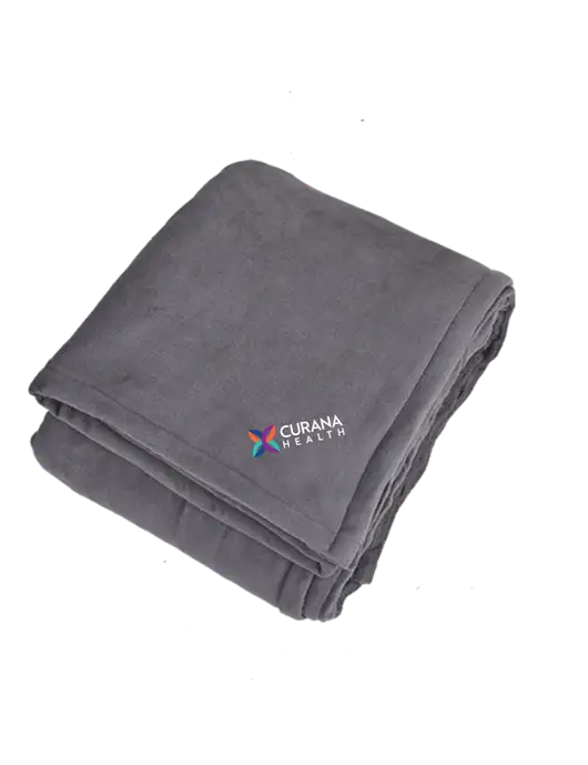 Oversized Graphite Ultra Plush Blanket Graphite w/Curana Health Logo