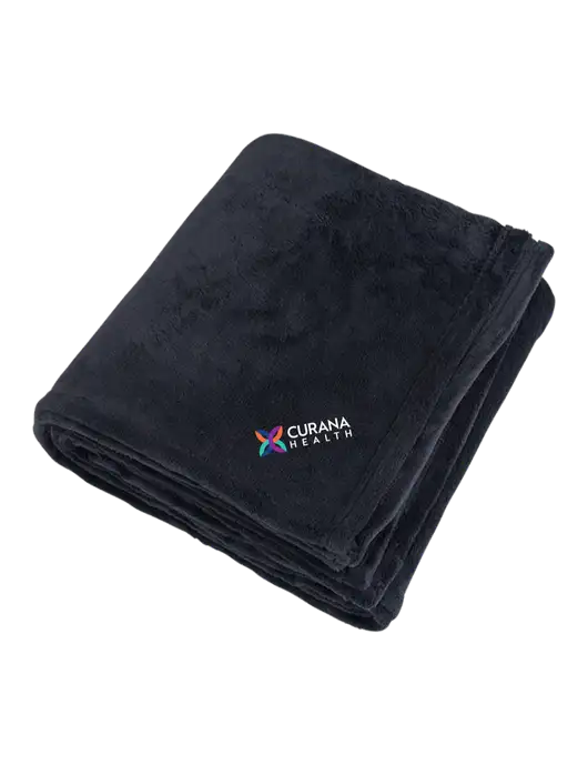 Mountain Lodge Black Blanket w/Curana Health Logo