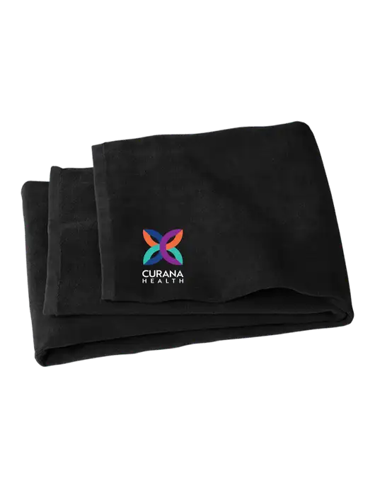 Black Beach Towel w/Curana Health Logo