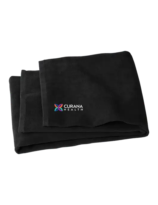 Black Beach Towel w/Curana Health Logo