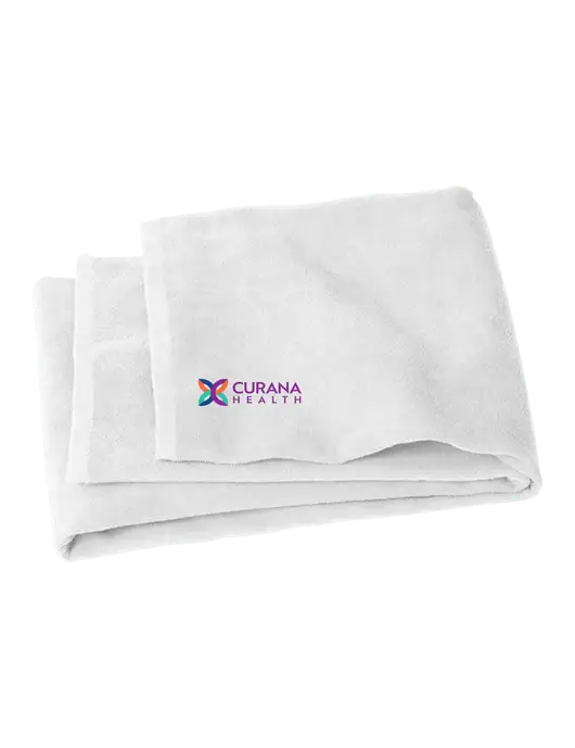 White Beach Towel w/Curana Health Logo