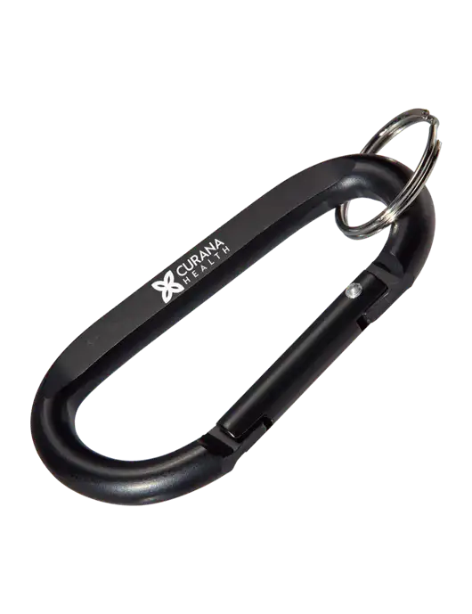 Black Carabiner & Key Ring w/Curana Health Logo